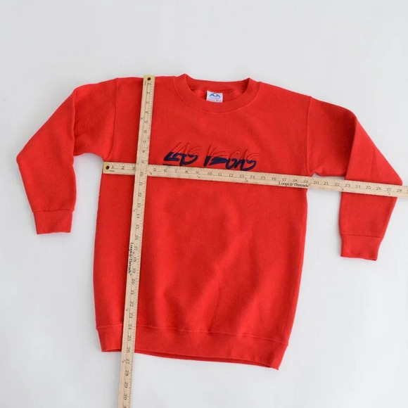 VTG 90's Las Vegas Nevada Alstyle Apparel & Activewear Heavy Weight Red Sweater - Picture 2 of 8